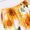 thumbnail image 4 of KPOPLK Kids Girls Outfit Set Sunflower Print Flutter Sleeve Shirt Floral Jogger Pants 2 Piece Outfit Set 4-10Y,Size 4-5Years, 4 of 9