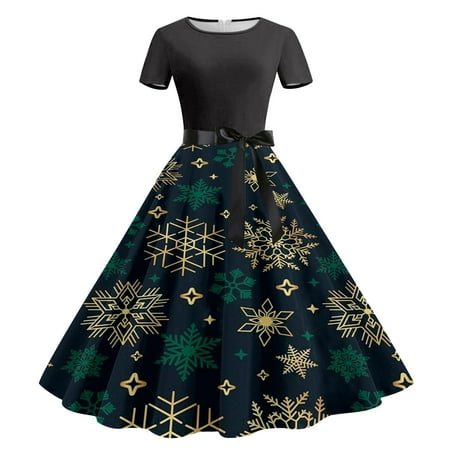 

Christmas Dresses for Women Short Sleeve Knee Length Dress Summer Clothes Dresses Women s Summer Casual T Shirt Dress Tieredes with Pockets Women s Sleeve Poplin Shirtdress with Pockets