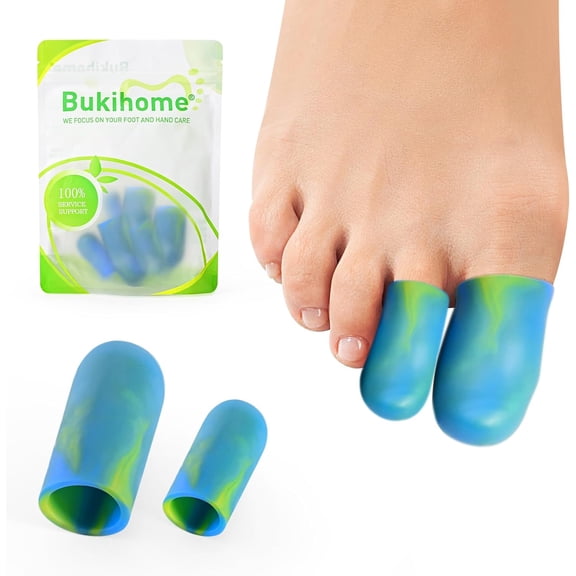 Bukihome Silicone Toe Protectors - 12 Pack Gel Toe Sleeves & Toe Caps for Pain Relief, Toe Protection for Corns & Calluses, 4 Large 8 Small