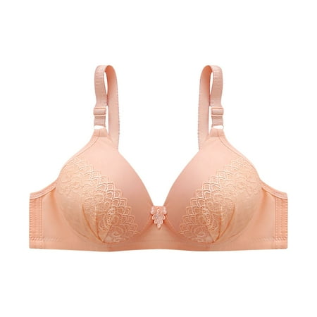 SMihono Women s Full Coverage Floral Bra Non Padded Lace Minimizer Bras Breathable Comfortable Daily Bralette Underwear Khaki 38