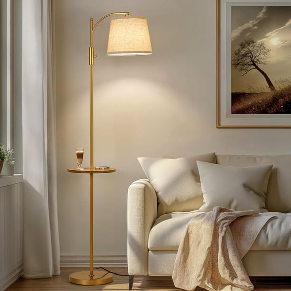 Fully Dimmable Floor Lamp for Living Room,Standing Lamp Rotary 19, Flaxen