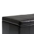 thumbnail image 5 of Simpli Home Dover 36 inch Wide Contemporary Storage Ottoman Bench in Midnight Black Vegan Leather, 5 of 11