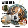 thumbnail image 3 of Funny Christmas Ornament,Cute Beagle Dog Face In The Style Of Acrylic Painting,Xmas Round Ceramic Pendant, 3 of 6