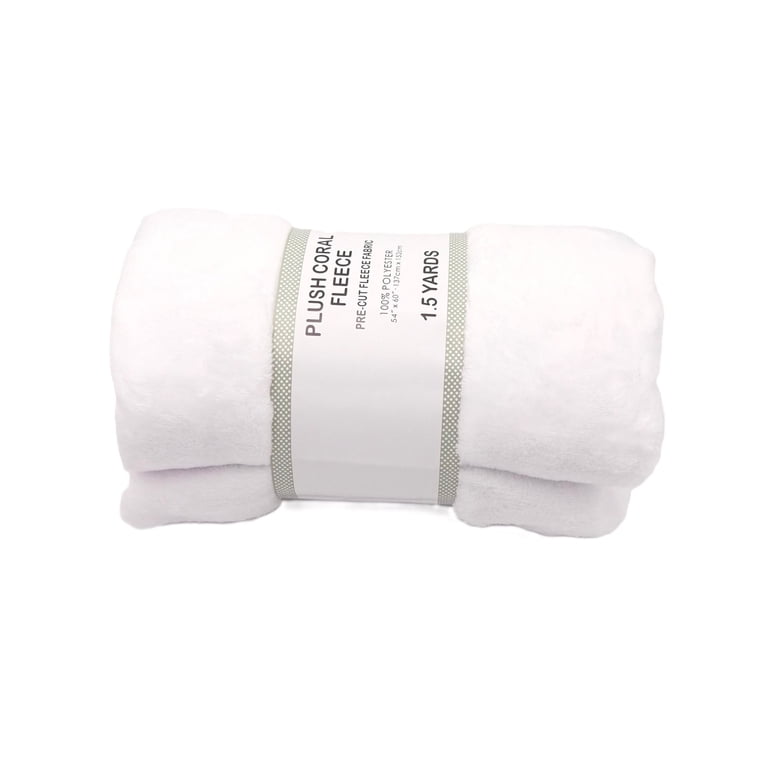 Plush Coral Fleece Fabric Precut, 54" x 1.5 Yd, White photo 3