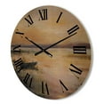 thumbnail image 3 of Designart 'Pastel Boat Sunset Over The Lake' Nautical & Coastal Wood Wall Clock, 3 of 5