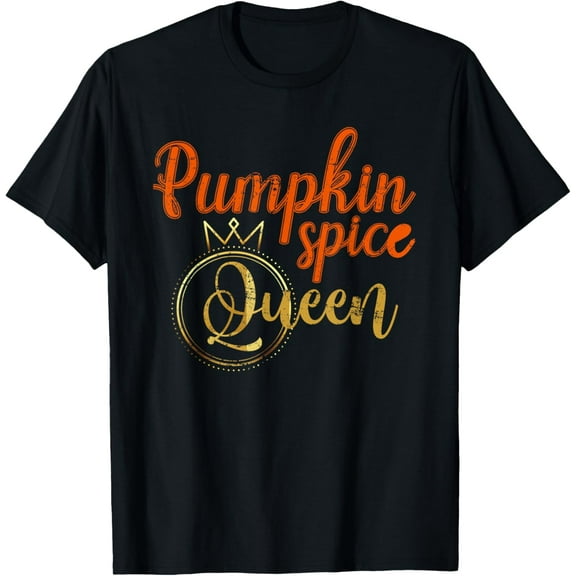 Funny Pumpkin Spice Queen Women Girls Gift Idea Halloween T-Shirt
