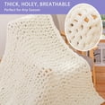 thumbnail image 3 of Chunky Knit Blanket Throw x Hand Knitted Chenille Throw Blanket Small Soft Thick Yarn Cable Knit Blanket Cute Rope Knot Crochet Throw Blankets for Couch Bed Sofa (Light ), 3 of 7