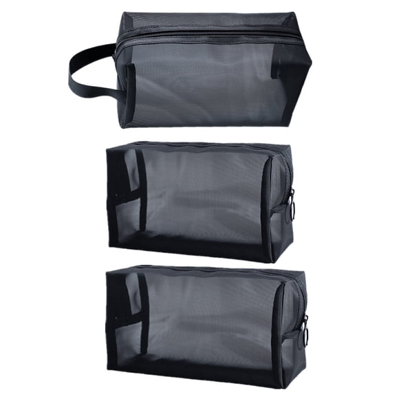 ADDHAT 3Ud Bolsa De Almacenamiento De Maquillaje Con Malla Para Uso En Viaje Y Hogar