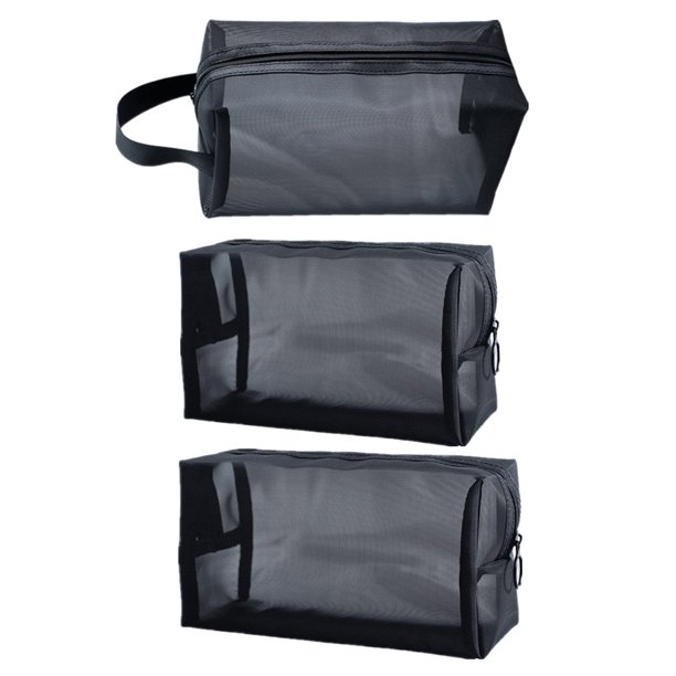 ADDHAT 3Ud Bolsa De Almacenamiento De Maquillaje Con Malla Para Uso En Viaje Y Hogar
