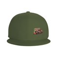 thumbnail image 3 of DouZhe Flat Brim Cap Snapback Hat, Retro Graffiti Racer Prints Adjustable Green Adult Baseball Cap, 3 of 6