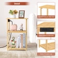 thumbnail image 2 of 2 pack End Table with Charging Station and USB Ports 3-Tier Side Table black, 2 of 5