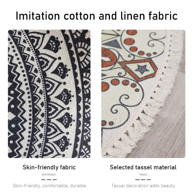 Modern Non-Slip Round Area Rug Modern Non-Slip Soft Carpet Floor Mat Living Room Bedroom Study Home Decor