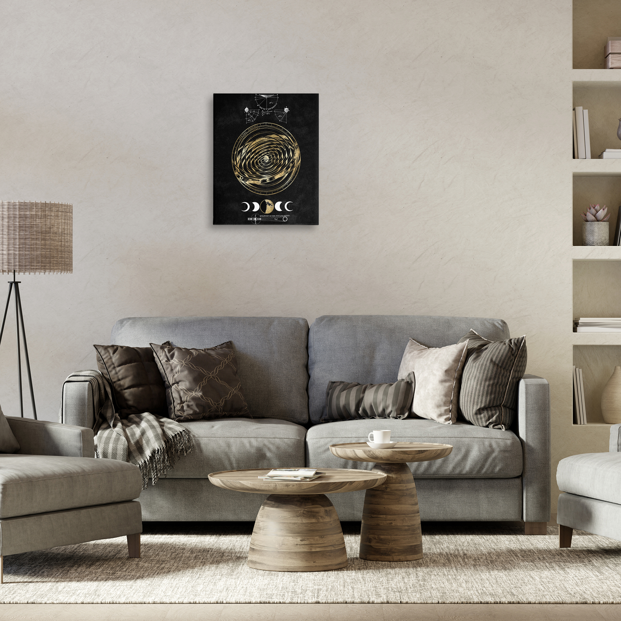 Stupell Industries Eclipses of Sun & Moon Astrology & Stars Painting Wrapped Canvas Art Print Wall Art, 16 x 20