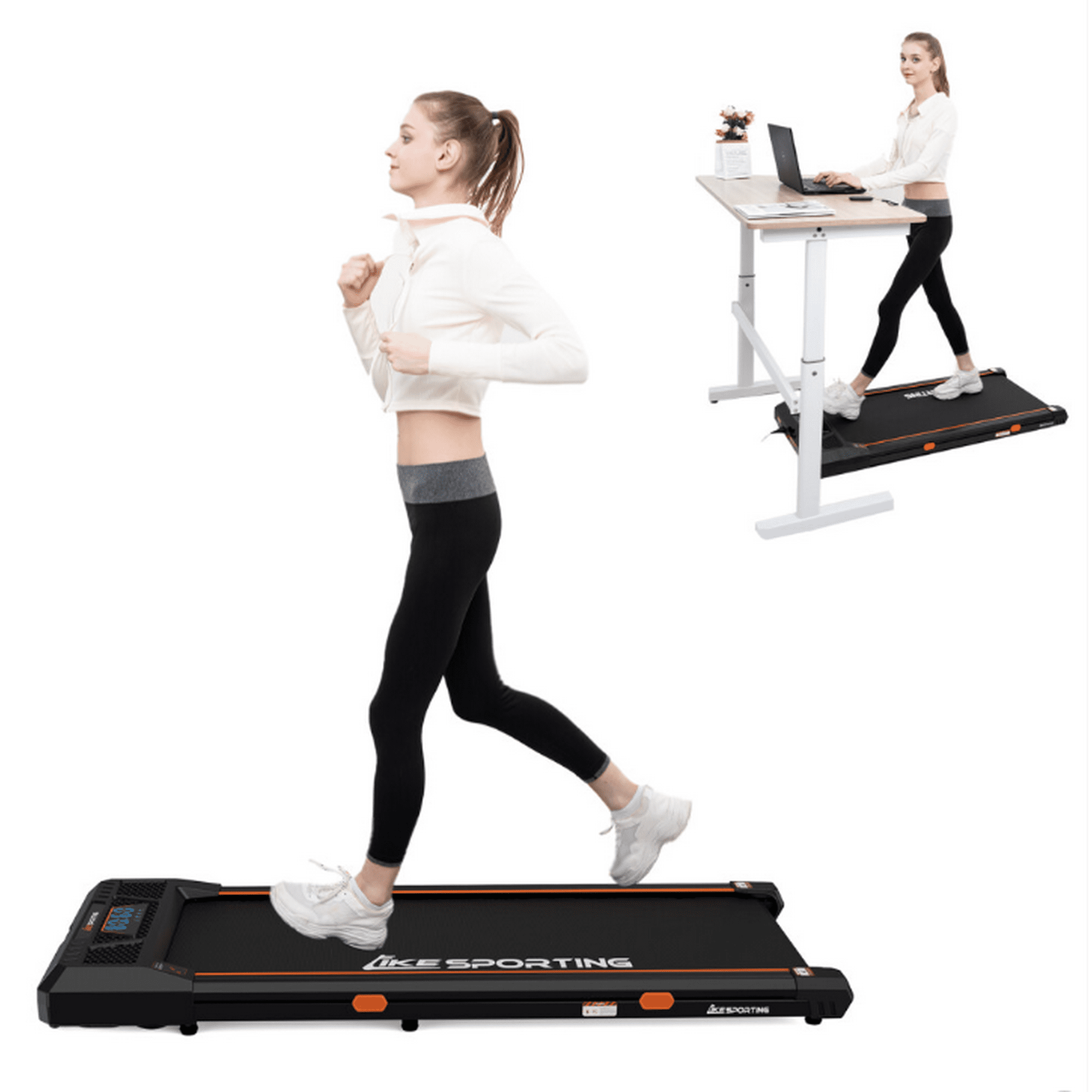 LIKESPORTING Motorised Treadmill Treadmill Portable Walking Machine Perfect Walking Pad for Home Office Working Powerful Motor Walmart
