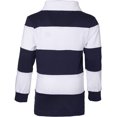 thumbnail image 3 of Sportoli Boys 100 Cotton Wide Striped Long Sleeve Polo Rugby Shirt, 3 of 3