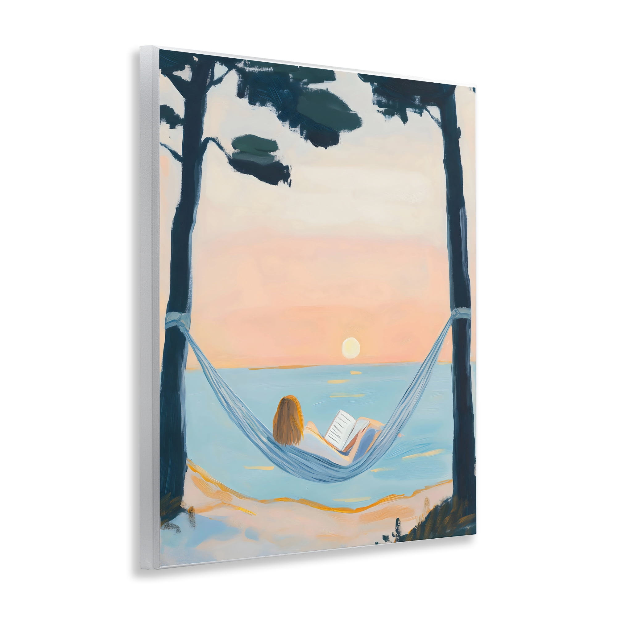 Stupell Industries Reading At Sunset in Hammock Wall Plaque Art, design by The Prints Vibe