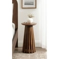 thumbnail image 2 of Kate and Laurel Klarc Modern Slatted Wood Round Drink Table, 12 x 12 x 22, Walnut Brown, Circle Pedestal Table for Use as Bedroom Nightstand, Indoor Plant Stand, or Decorative Living Room Accent, 2 of 8