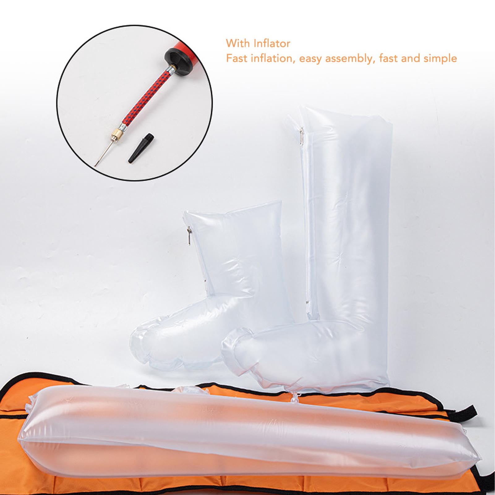 Yajisi 6PCS Inflatable Splint Set for Adult & Teen, PVC Air Stabilizer Brace for Arm, Leg, Hand, Foot, Ankle Injuries, Includes Pump & Storage Bag (14.8-32.3 inches / 37.5-82 cm)