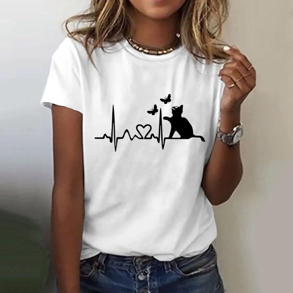 Silver Women's Long Sleeve T-shirt, Women'S Fashion Casual Floral Print Button Down Short Sleeve Top T Shirt,Women's Long sleeve T-shirt 3XL