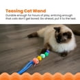 thumbnail image 2 of Catstages Tail Teaser Ground Prey Cat Wand Toy for Indoor Cats, Includes 2 Catnip Toys, Crinkle Sounds, Feathers, and Claw-Proof Rope for Interactive Play, Green, 2 of 6