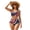 American Flag Pattern, variant on Purple Skull Floral Moon High Waist Women High Waisted Bikini Sets, Drawstring Womens High Waisted Bikini Sets Knot Front Comfortable Size Medium