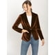 thumbnail image 3 of Abrigo de Oficina Allegra K Chaqueta de Terciopelo con Botones y Cuello Chal Marrón M, 3 of 7