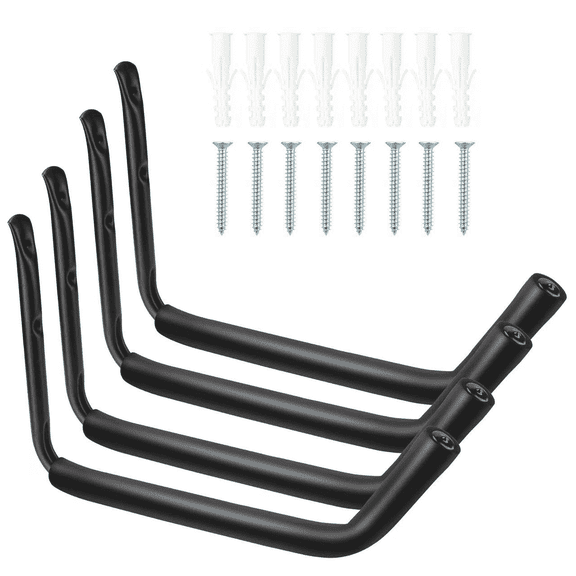 Heavy Duty Kayak Rack Wall Mount Hanger Garage Storage Kayak Hooks for Hanging Surfboard, Canoe, Bike, Wood, Chair, Ladder (4 Pack-15Inch)