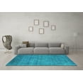 thumbnail image 3 of Ahgly Company Indoor Square Oriental Turquoise Blue Industrial Area Rugs, 4' Square, 3 of 4