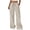 Khaki, variant on SWQZVT Women's Summer Palazzo Pants High Waisted Wide Leg Drawstring Flowy Beach Lounge Pants with Pockets