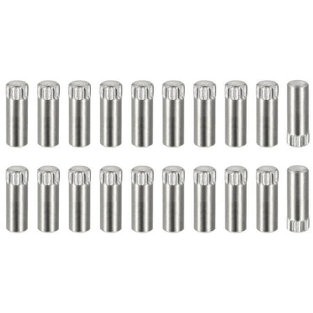 

5x14mm 304 Stainless Steel Dowel Pins 20 Pack Knurled Head Flat End Dowel Pin