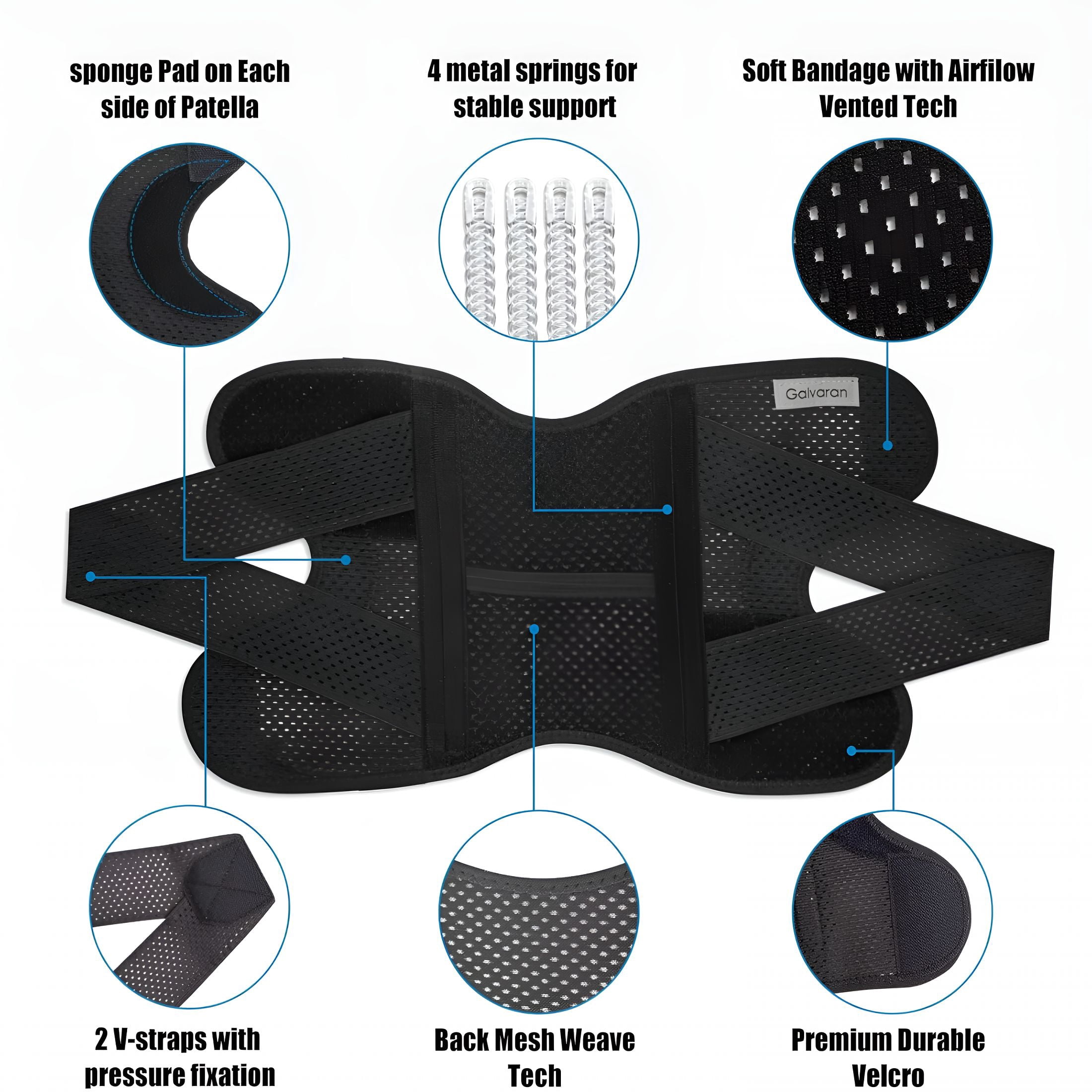 BESTSKY Knee Brace with Side Stabilizers for Meniscal Tear Knee Pain Acl Mcl Arthritis Injuries Recovery,Breathable Adjustable Knee Support for Men And Women
