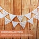 thumbnail image 5 of Banderines triangulares de tela de algodón con encaje de una sola rosa blanca para decoración., 5 of 5