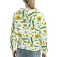 thumbnail image 7 of Uemuo Yellow Dandelions Pattern Women's Hoodie with Eye-catching Drawstrings- Casual Pullover Hoodie with Kangaroo Pocket, Stylish Hooded Sweatshirt-Medium, 7 of 7