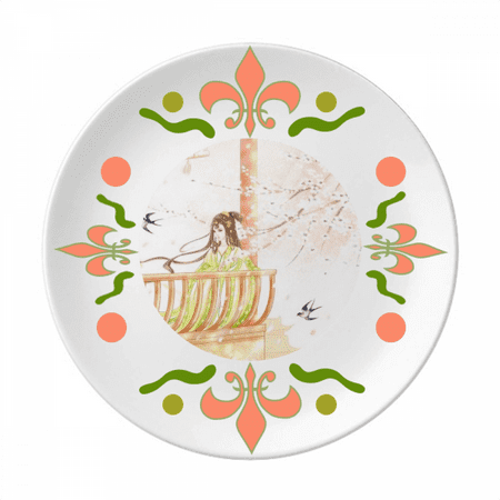 

Xinghua Swallow Chinese Style Watercolor Flower Ceramics Plate Tableware Dinner Dish