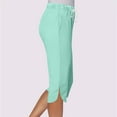 thumbnail image 4 of Capri Pants for Women Summer Casual Dressy Yoga Capris High Waisted Side Slit Pull On Capri Leggings with Pockets, 4 of 7