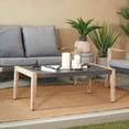 thumbnail image 2 of DecMode 44" x 17" Dark Gray Wood Outdoor Coffee Table with Wood Legs, 1-Piece, 2 of 8