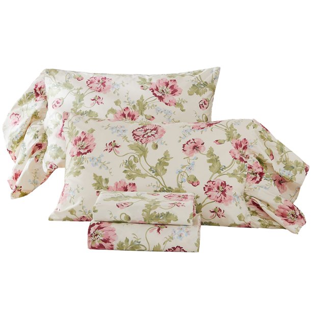 ABREEZE Beige Bed Sheet Set, Extra Soft 100 Cotton Sheet Set, Vintage