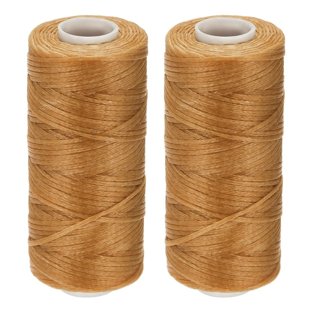 Unique Bargains Light Taupe Polyester Waxed Leather Sewing Thread, 55 Yards, 2 Pack