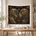 thumbnail image 5 of Antique Double Map with Sun and Moon, Adventurous Vintage Travel Style for Map Lovers, Antique Map Decor, Housewarming Gift, Tapestry Wall Hanging for Study Room and Office, 5 of 7
