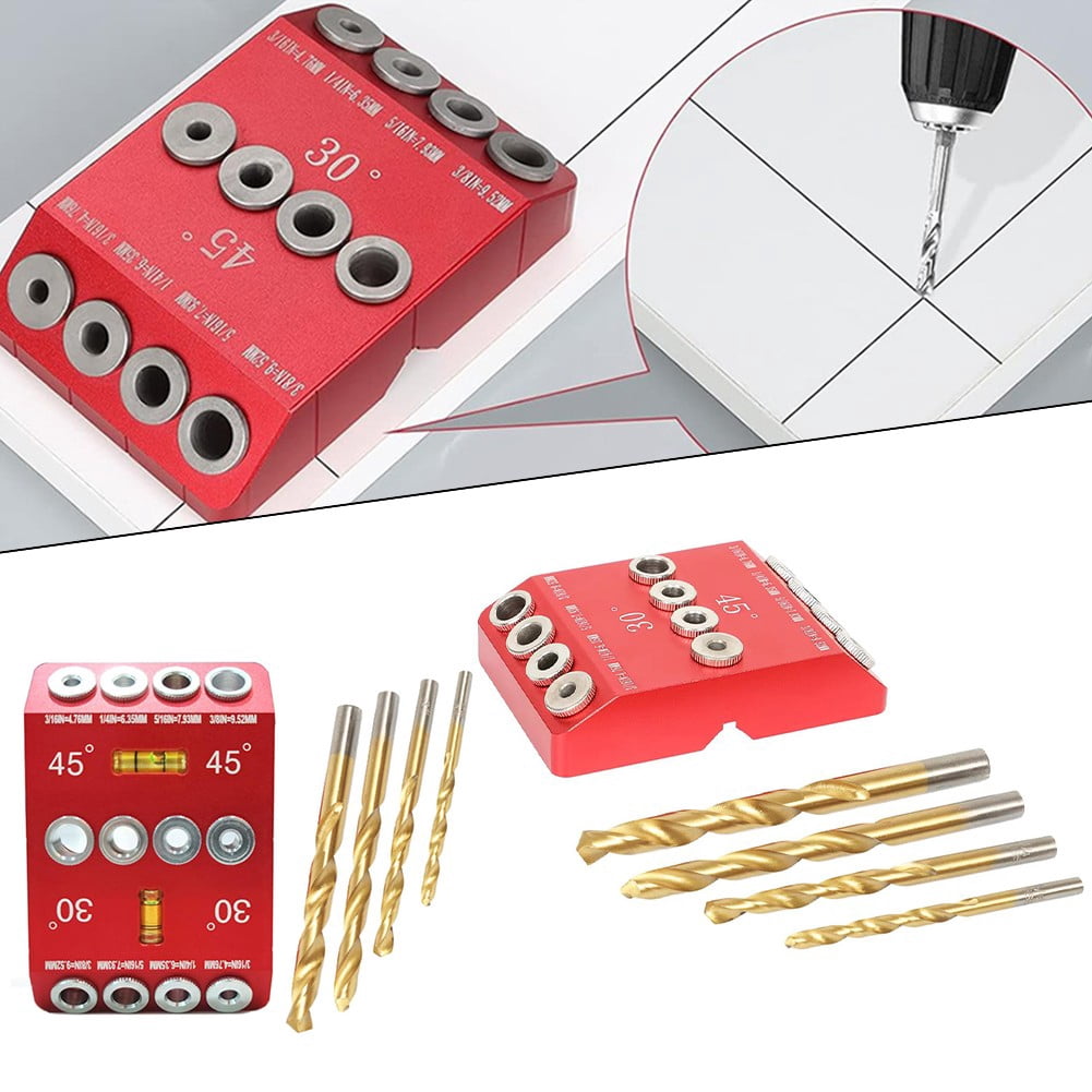 Whatever You Like 30 45 90 Degree Angle Drill Hole Guide Jig for Angled And Straight Hole Drill Hole Guide Jig Stable Drilling with Locking Clamp (Hand Tools)