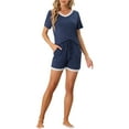 thumbnail image 2 of Unique Bargains Women's Sleepwear Lounge Soft Nightwear with Pockets Pajama Set XL Blue, 2 of 5