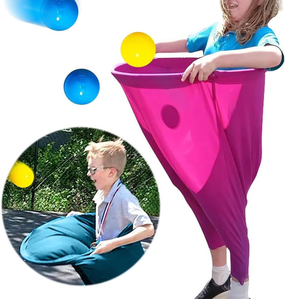 Granny Pants Yard Game: Granny Pants Outdoor Game for Adults Kids, 2Pcs Super Gaint Pants Challenge Games with 8 Bouncy Balls & 2 Pumps, The Ultimate Backyard Party Family Reunion Field Day Games