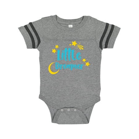 

Inktastic Little Dreamer Moon Shooting Star - Blue Yellow Gift Baby Boy or Baby Girl Bodysuit