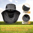 thumbnail image 3 of Orolay Unisex Hat Out door Sun Hat with 53+ UPF Protection Wide Brim Fishing Hat with Neck Flap and Mask Summer Hat for Men and Women,Beige, 3 of 5