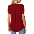 thumbnail image 4 of LVCBL Womens Petal Sleeve Tops Plus Size Short Sleeve V Neck Shirts Summer Casual Loose Fit Blouses L-4XL, 4 of 6