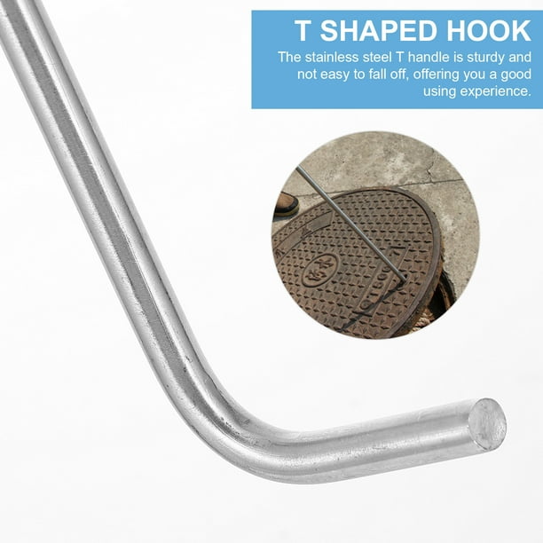 Manhole Cover Hook Stainless Steel Manhole Lift Hook T-shape Hook