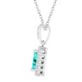 thumbnail image 3 of Sterling Silver with Paraiba Tourmaline and White Topaz Halo Pendant with 18" Chain, 3 of 3