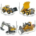 thumbnail image 3 of 4PCs Set Remote control engineering vehicle set, 2.4G high-tech 11-channel remote control excavator dump truck bulldozer alloy plastic engineering vehicle remote control construction toy car set, 3 of 11