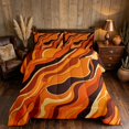 thumbnail image 2 of Manfei Abstract Swirl Queen Comforter Set, Burnt Orange Comforter Sets Queen, Black Reversible 3 Pieces, 1 Comforter and 2 Pillowcases, 2 of 6
