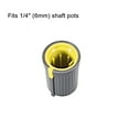 thumbnail image 3 of 12Pcs Potentiometer Volume Control Knob Cap Plastic Yellow 6mm Shaft Dia. Rotary Knob 12mm Dia. x 17mm, 3 of 3